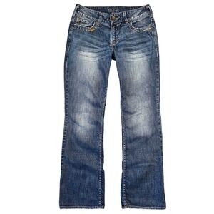 Silver Jeans Julia Bootcut‎ Jeans Medium Wash Denim Womens 29 Western Cowgirl